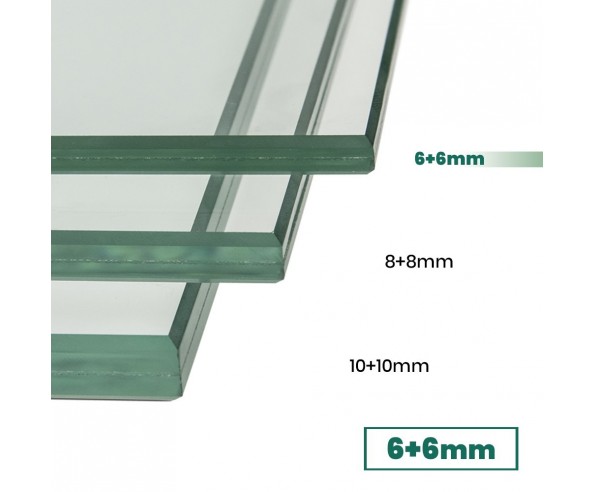 Vidrio laminado de 6+6